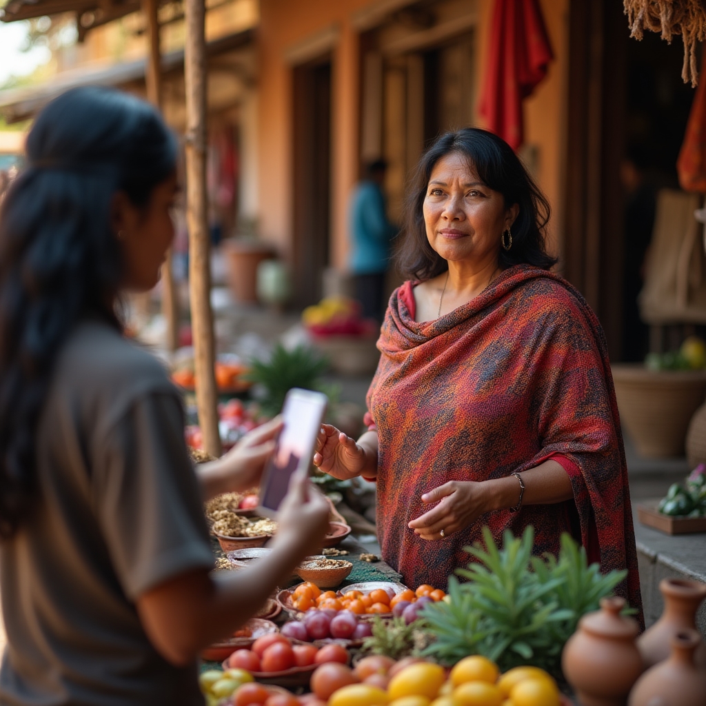 Market stall in Paraguay interior showing cash-only transaction challenge