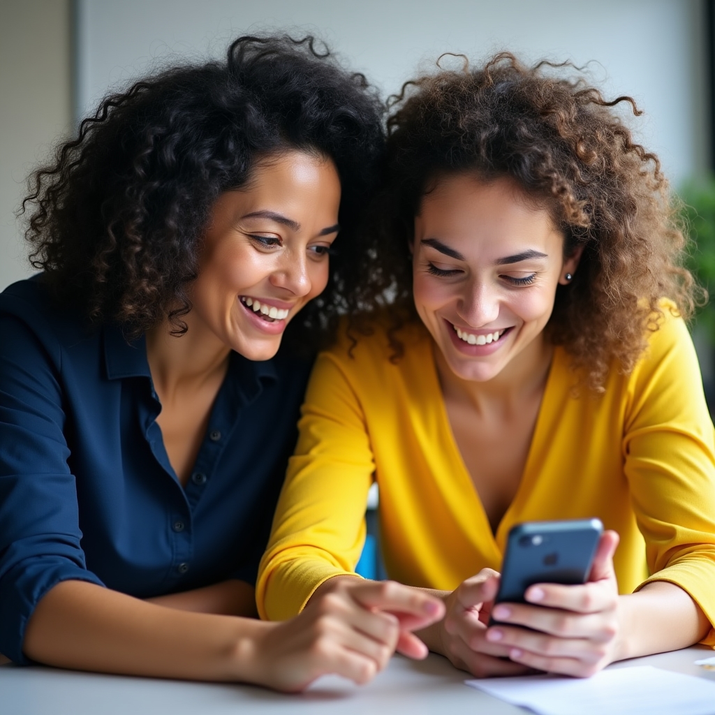 Trainer guiding a participant through mobile banking app setup