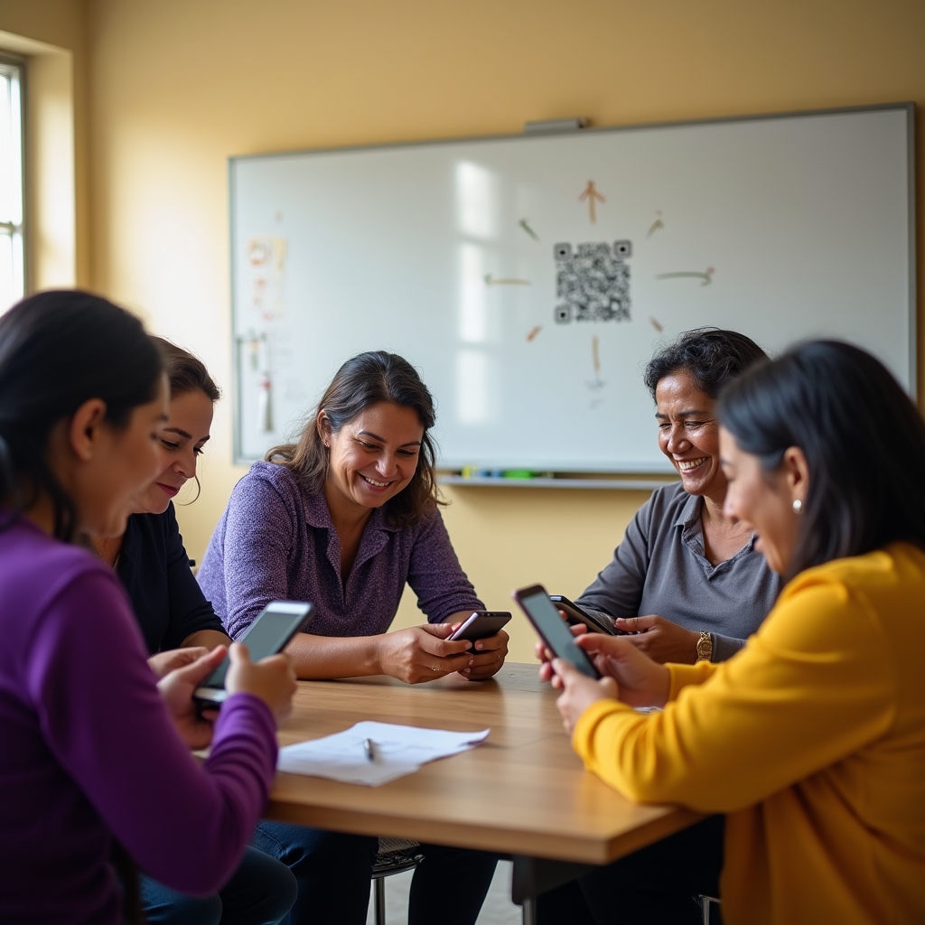Group of women entrepreneurs in a digital wallet training workshop